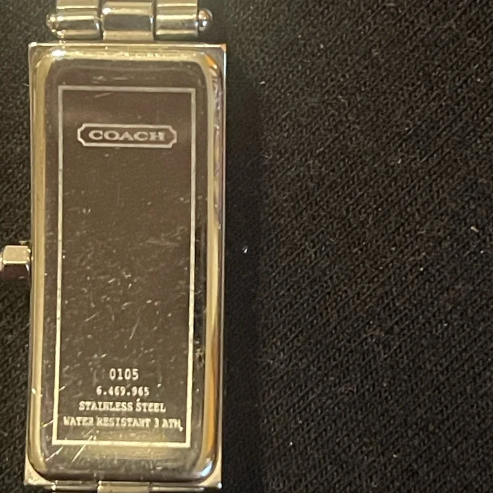 Coach Silver Rectangular Watch - Picture 3 of 5